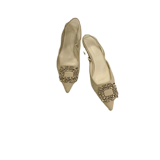 Damen Slingback-Pumps mit glänzenden Zierstein-Applikationen Nord Taschen