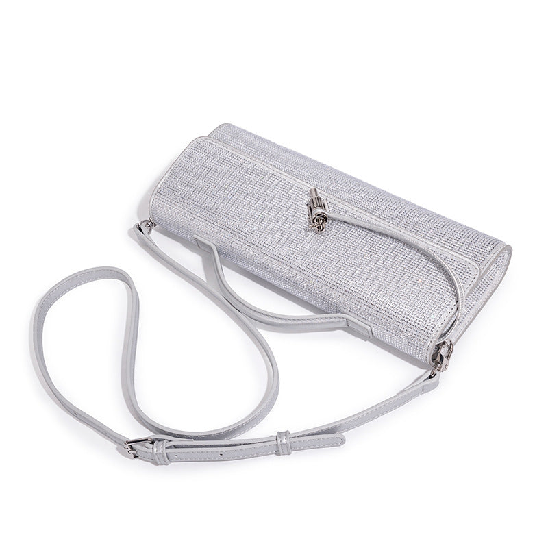 Damen Clutch aus glitzerndem Textil mit elegantem Schnappverschluss Nord Taschen
