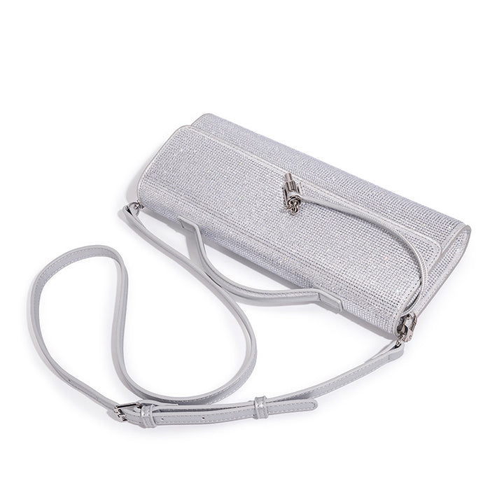 Damen Clutch aus glitzerndem Textil mit elegantem Schnappverschluss Nord Taschen