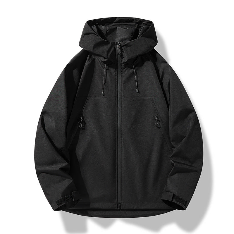 Herren Softshell-Outdoorjacke im Blockdesign mit Kapuze, Reißverschluss und wasserabweisender Beschichtung Nord Taschen