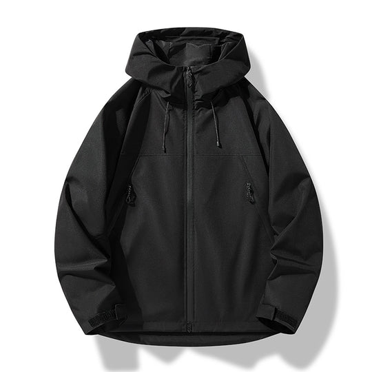Herren Softshell-Outdoorjacke im Blockdesign mit Kapuze, Reißverschluss und wasserabweisender Beschichtung Nord Taschen