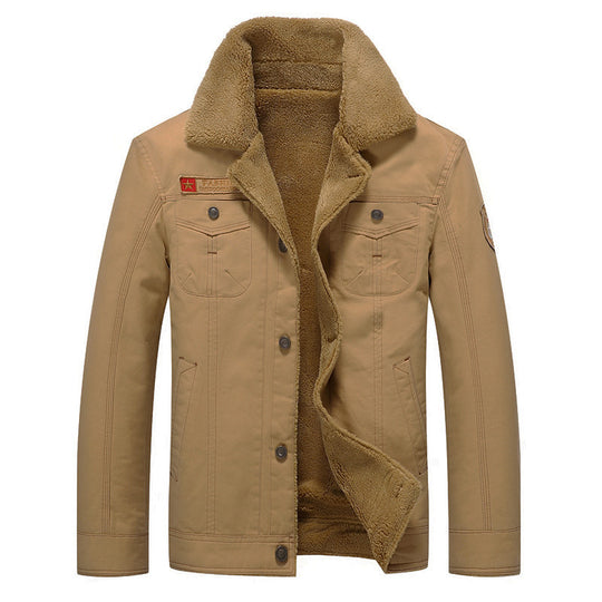 Herren Canvas-Fieldjacke mit wärmender Sherpa-Innenfutter und Utility-Taschen Nord Taschen