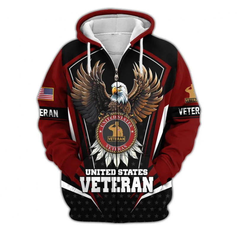 Herren Kapuzensweater mit amerikanischem Veteranenmotiv Nord Taschen