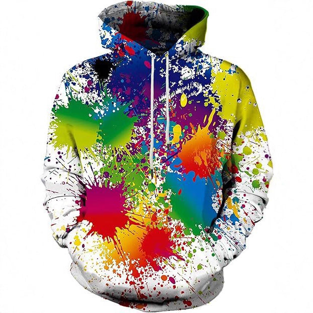 Damen Farbenfroher Hoodie mit kreativen Spritzmotiven Nord Taschen
