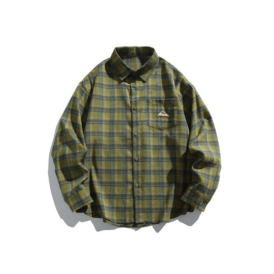 Herren Karierte Flanell-Hemdjacke im Overshirt-Look mit Brusttasche Nord Taschen