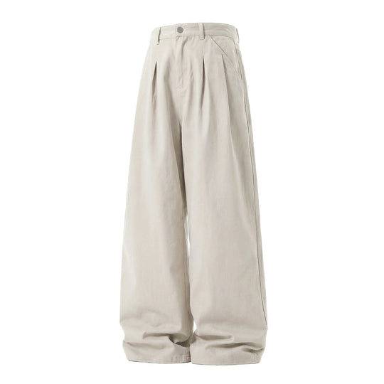 Damen Weite High-Waist Bundfalten-Hose mit weitem Bein und Seitentaschen Nord Taschen