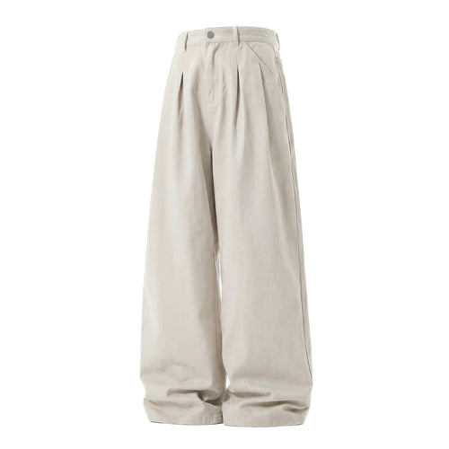 Damen Weite High-Waist Bundfalten-Hose mit weitem Bein und Seitentaschen Nord Taschen