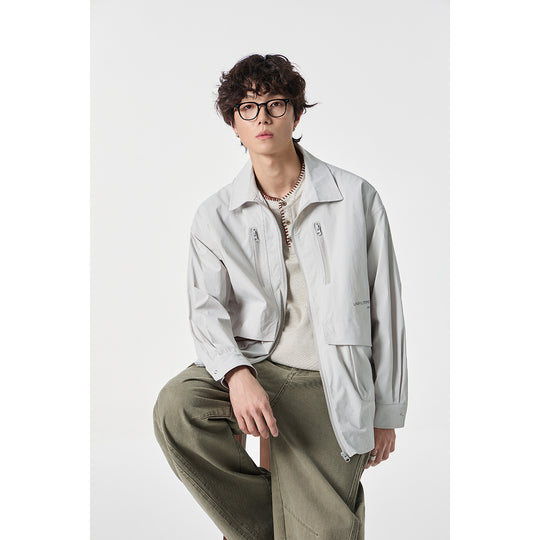 Unisex Technisches Overshirt-Jacke im Boxy-Cut mit Frontreißverschluss und Multifunktions-Taschen Nord Taschen