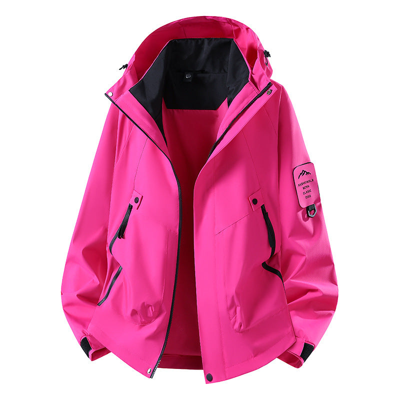 Herren Zwei-in-eins Wetterschutzjacke mit abnehmbarer Steppweste und verstellbarer Kapuze Nord Taschen
