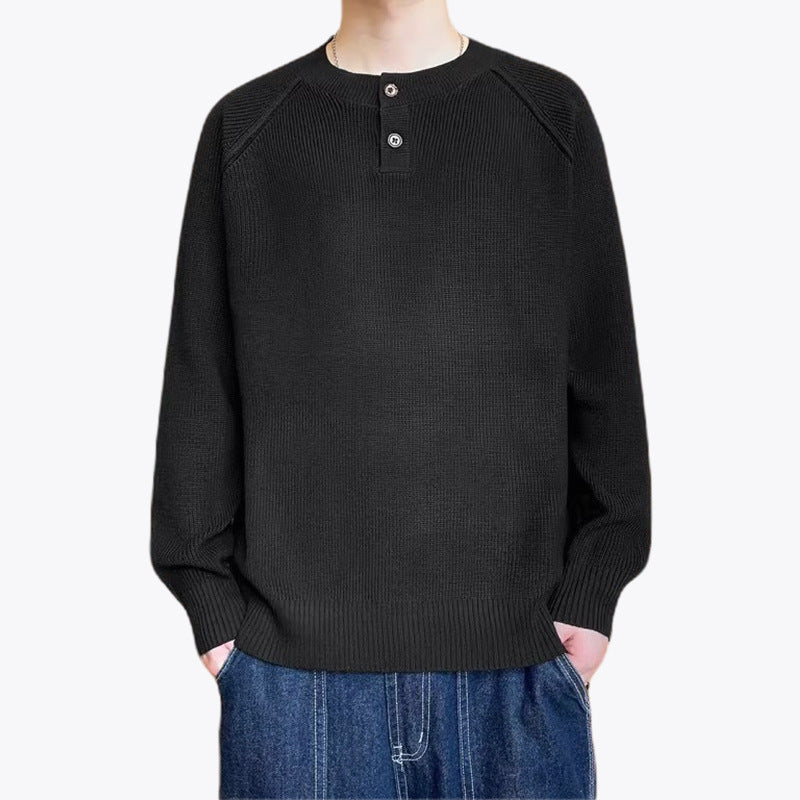 Herren Grobstrickpullover mit Knopfdetails Nord Taschen