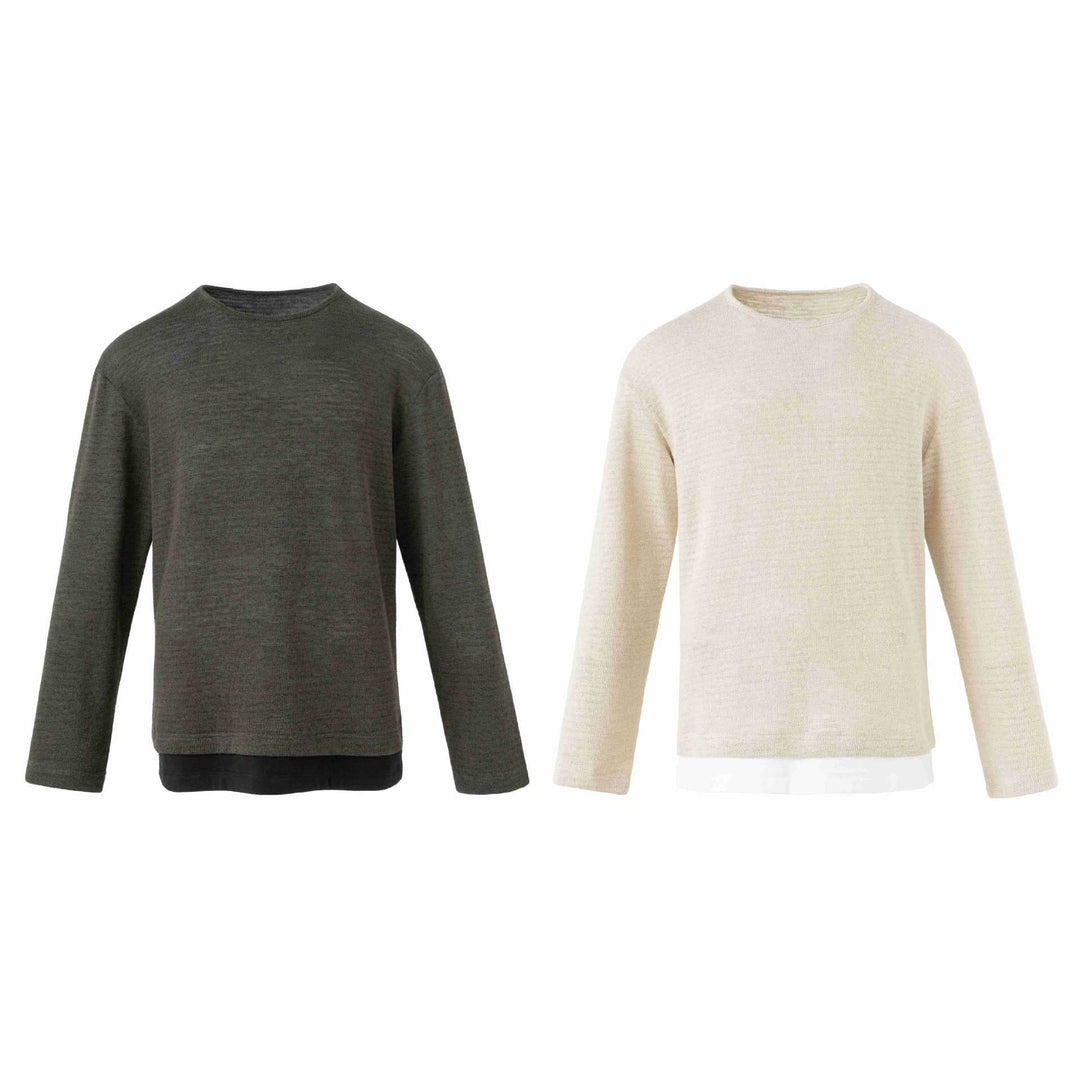 Herren Feinstrick-Pullover mit Rundhalsausschnitt und geradem Schnitt Nord Taschen