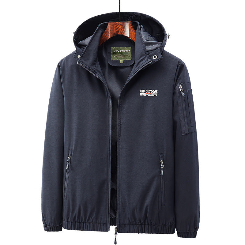 Herren Leichte Softshell-Outdoorjacke mit Kapuze, Ärmeltasche und Reißverschlusstaschen Nord Taschen
