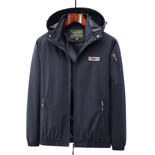 Herren Leichte Softshell-Outdoorjacke mit Kapuze, Ärmeltasche und Reißverschlusstaschen Nord Taschen