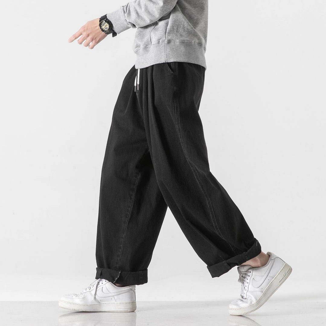 Herren Extraweite Baggy-Hose mit Tunnelzugbund und umgeschlagenem Saum Nord Taschen