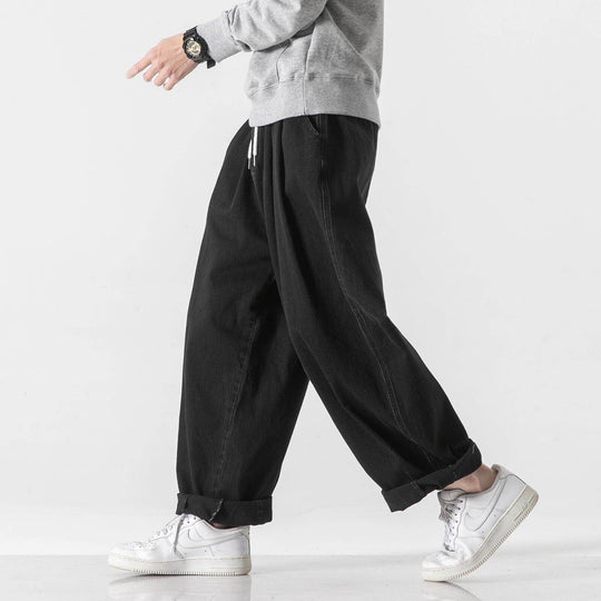 Herren Extraweite Baggy-Hose mit Tunnelzugbund und umgeschlagenem Saum Nord Taschen
