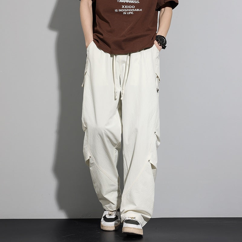 Herren Utility-Cargo-Loungehose mit Tunnelzugbund, Mehrfachtaschen & weitem Bein Nord Taschen