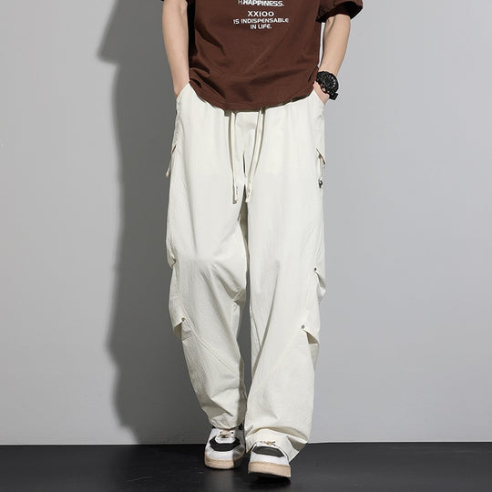 Herren Utility-Cargo-Loungehose mit Tunnelzugbund, Mehrfachtaschen & weitem Bein Nord Taschen