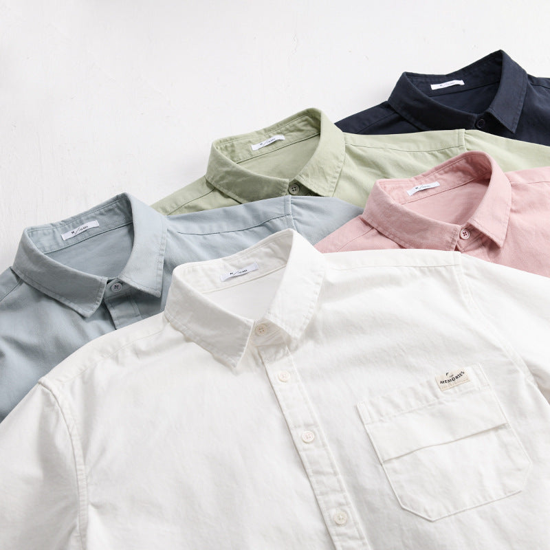 Herren Leichtes Baumwoll-Overshirt mit Kentkragen, Brusttasche und Relaxed-Fit Nord Taschen