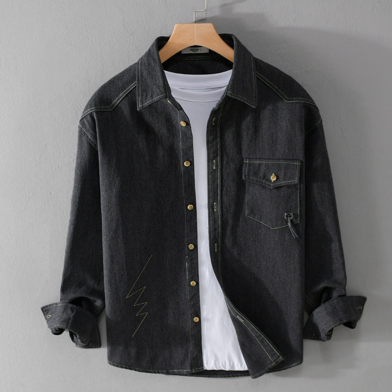 Herren Relaxed-Overshirt aus Baumwoll-Twill mit aufgesetzter Brusttasche Nord Taschen