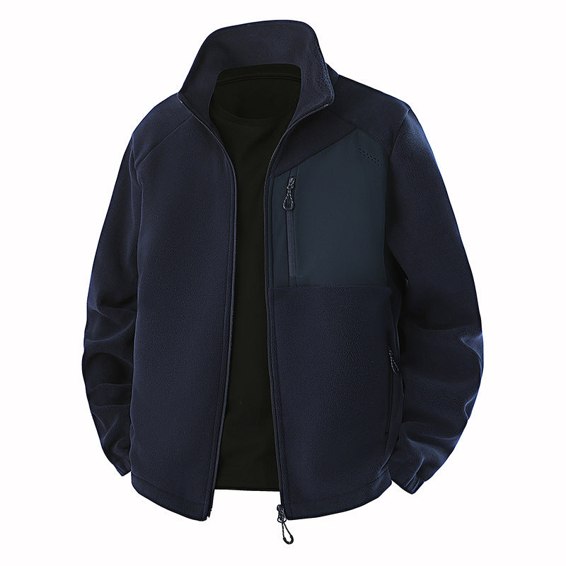 Herren Hybrid-Fleecejacke mit Softshell‑Einsätzen, Brust-Reißverschlusstasche und Zwei-Wege-Frontreißverschluss Nord Taschen