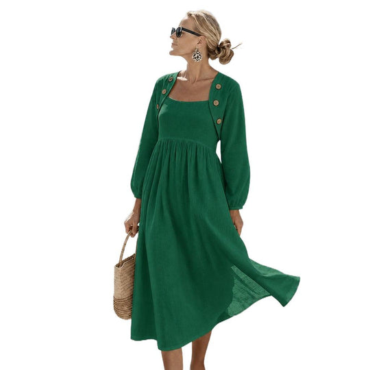 Damen Midikleid mit eckigem Ausschnitt, geraffter Taille und passendem Bolero-Jäckchen Nord Taschen