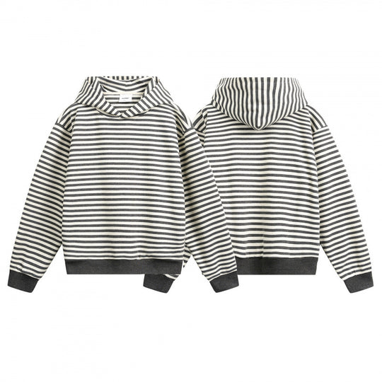 Unisex Gestreifter Oversize-Hoodie aus Baumwoll-Mix mit Rippbündchen Nord Taschen
