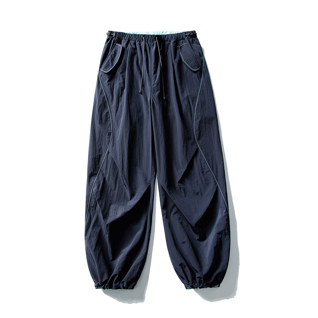 Unisex Weite Utility-Hose mit Ballon‑Silhouette, elastischem Tunnelzugbund und Bündchen Nord Taschen