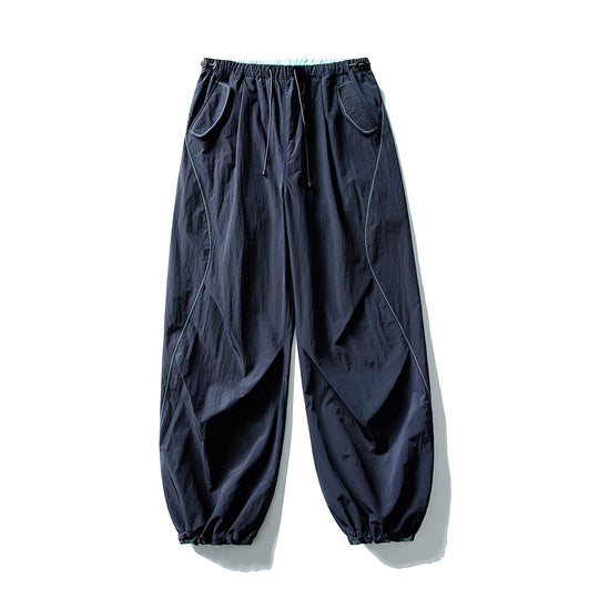 Unisex Weite Utility-Hose mit Ballon‑Silhouette, elastischem Tunnelzugbund und Bündchen Nord Taschen