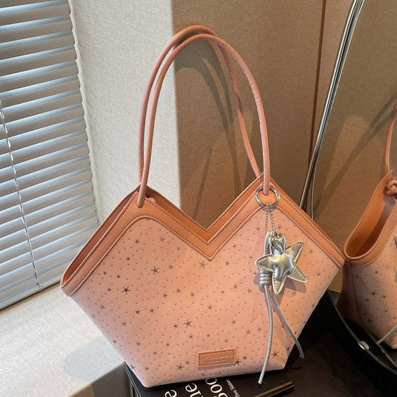 Damen asymmetrische Handtasche mit funkelndem Sternenmotiv Nord Taschen
