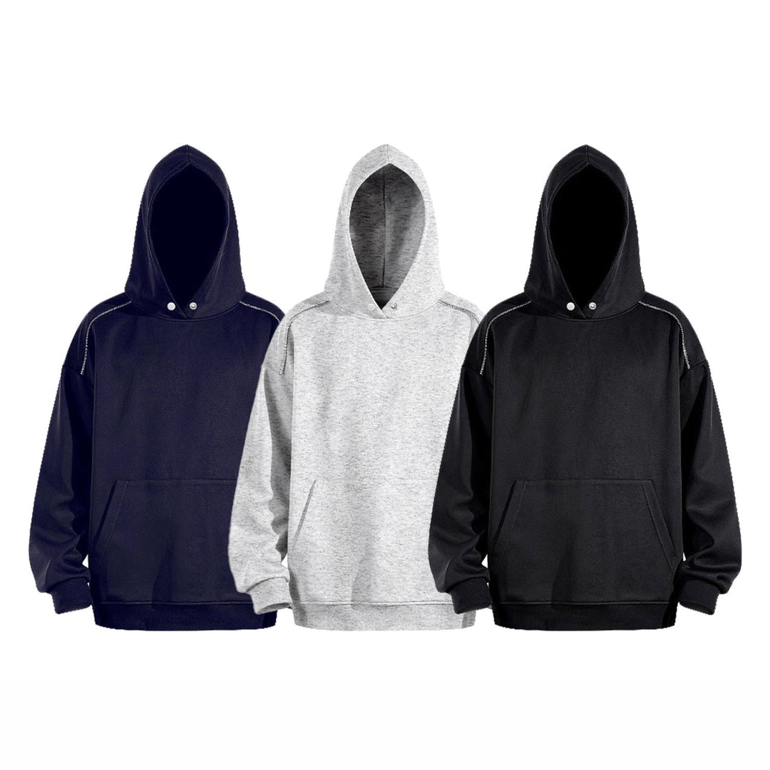 Herren Oversize-Kapuzenpullover mit Kängurutasche und Raglanärmeln Nord Taschen