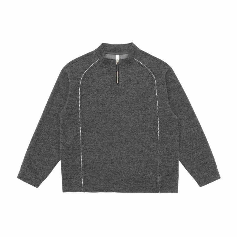 Herren Halbzip-Strickpullover mit Stehkragen, Raglanärmeln und Kontraststeppung Nord Taschen