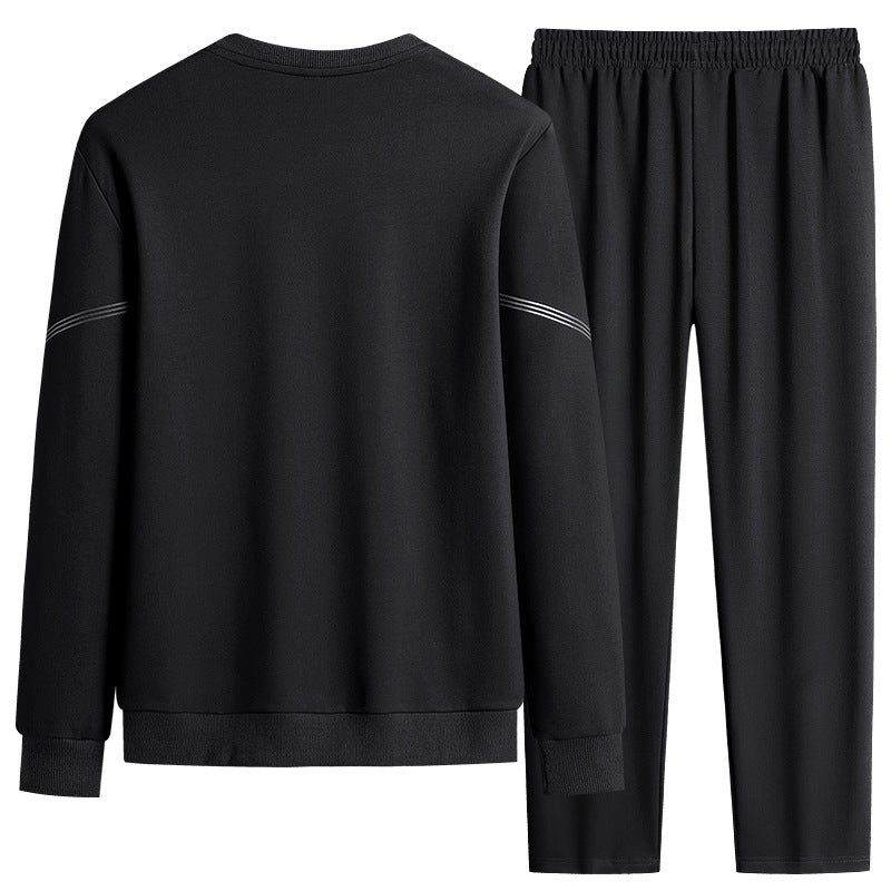Herren Sportliches Freizeit-Jogginganzug-Set aus atmungsaktivem Funktionsfleece mit Rundhalsausschnitt & Kordelbund Nord Taschen