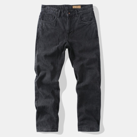 Herren Tapered Relaxed Denim-Jeans mit hoher Bundhöhe und cleaner Used-Optik Nord Taschen