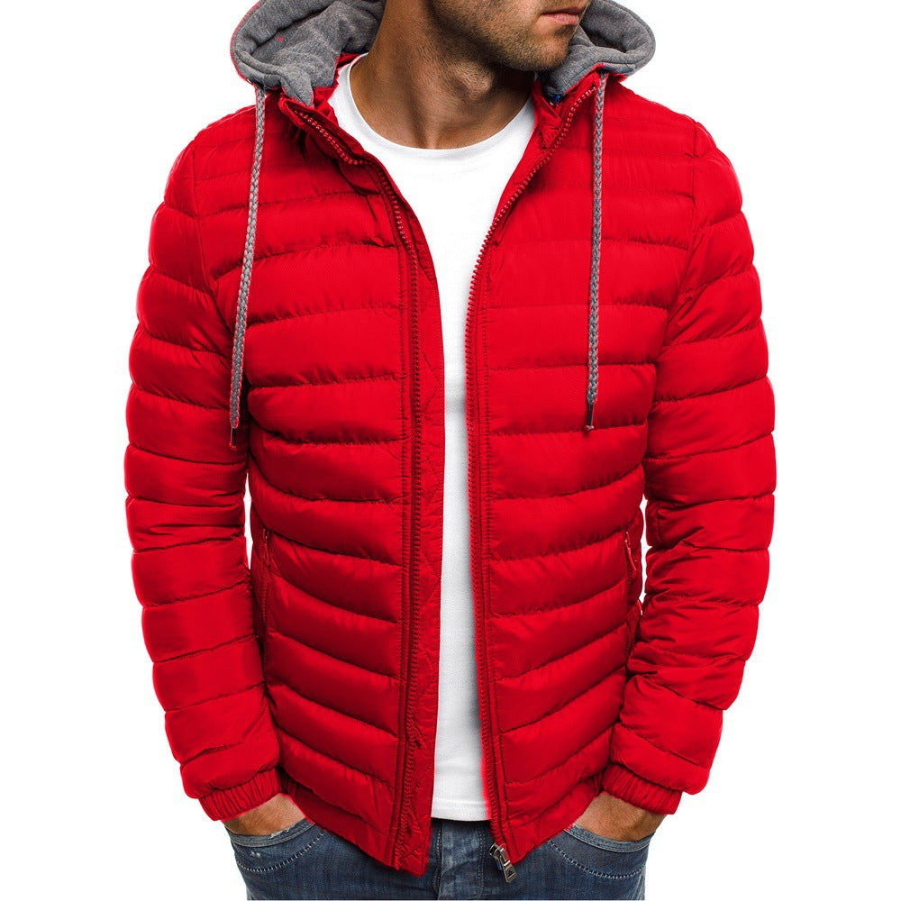 Herren Leichte Steppjacke mit abnehmbarer Kapuze