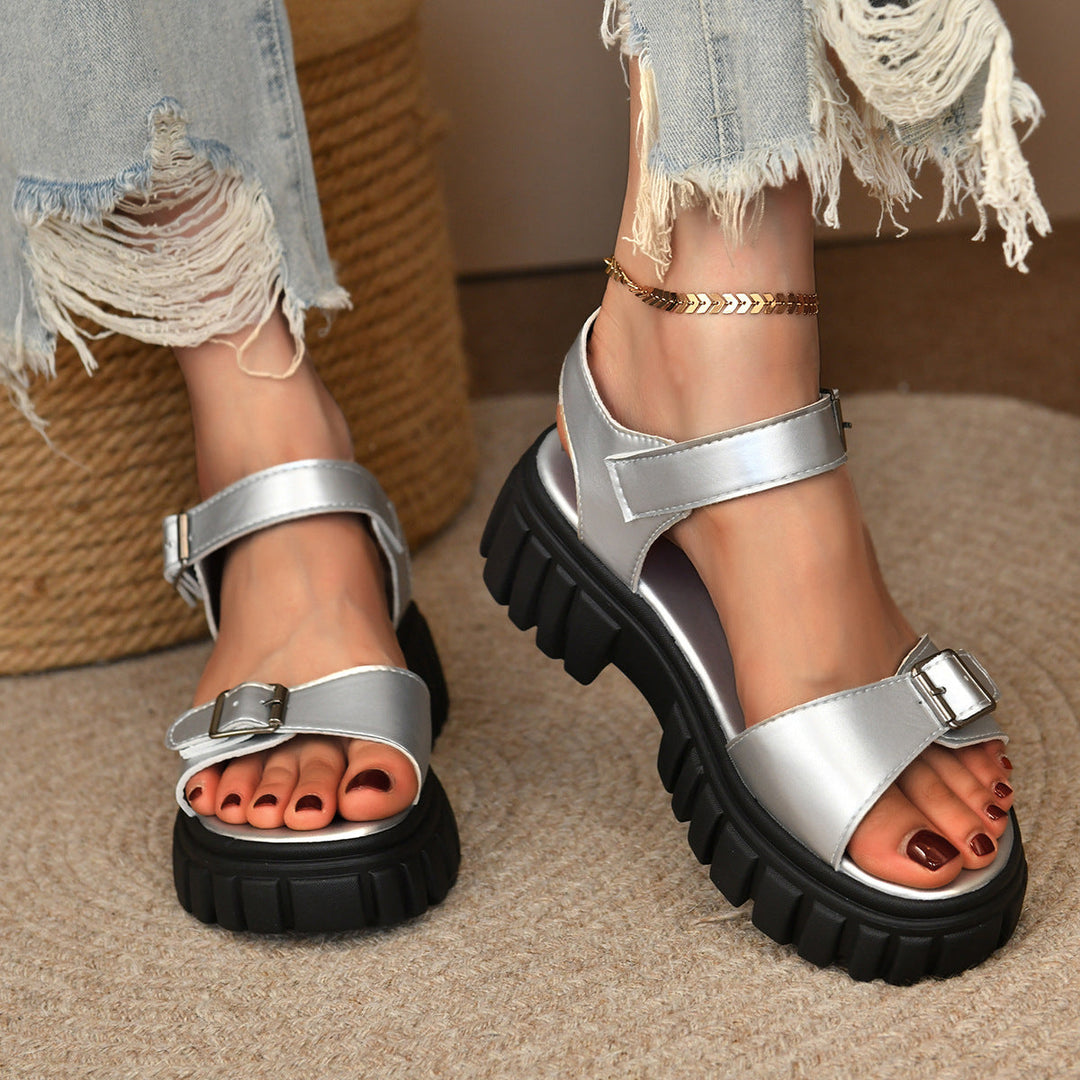 Damen Komfortable Chunky-Sandalen mit verstellbaren Riemen