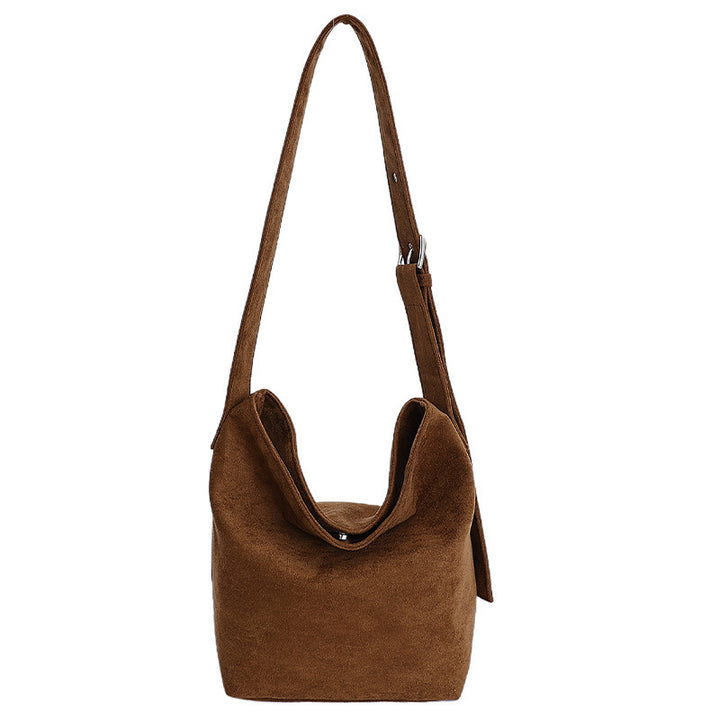 Damen Umhängetasche aus weichem Veloursleder mit lässigem Design Nord Taschen
