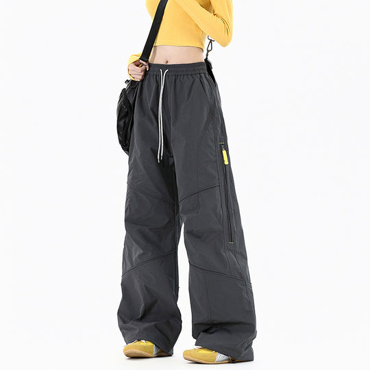 Damen Weite Utility-Cargohose mit elastischem Bund und Reißverschlusstaschen Nord Taschen