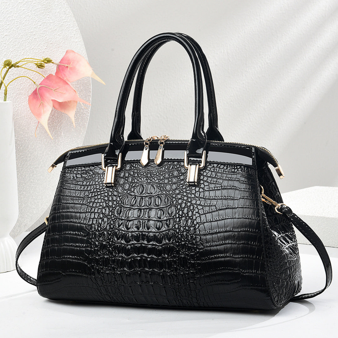 Damen hochwertige Handtasche im eleganten Krokodil-Look Nord Taschen