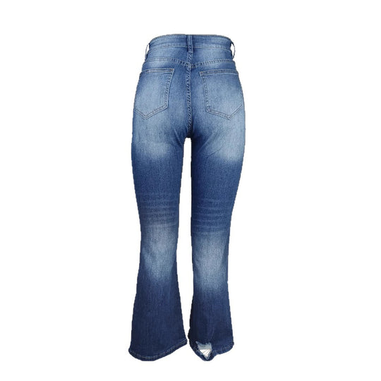 Damen Weite High-Waist Denim-Jeans im Wide‑Leg-Look mit gezielten Destroyed-Details Nord Taschen