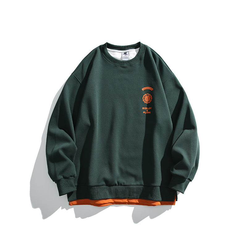 Unisex Oversize-Sweatshirt mit großflächigem Rückenprint, Lagenoptik und gerippten Bündchen Nord Taschen