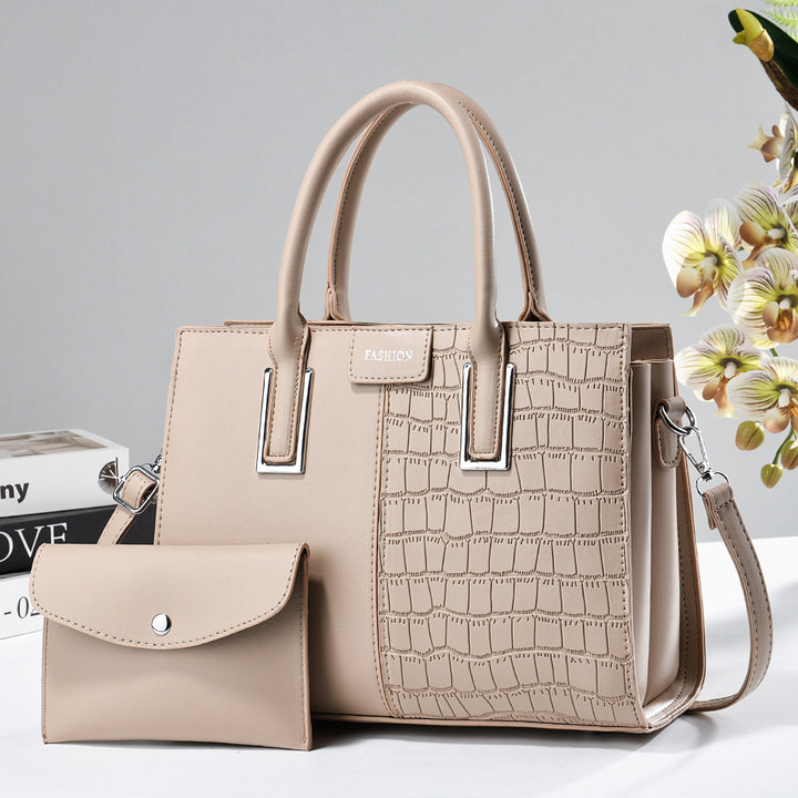 Damen elegante Handtasche im Krokodil-Look mit abnehmbarer Mini-Clutch Nord Taschen