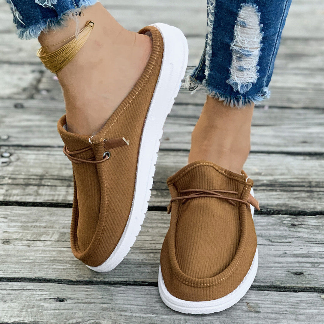 Damen Slip-On Mokassins mit attraktiver Rippstruktur