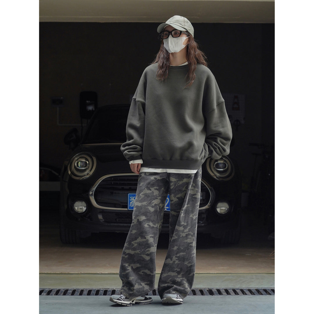 Damen Oversized Sweatshirt mit Rundhalsausschnitt und Relaxed Fit Nord Taschen