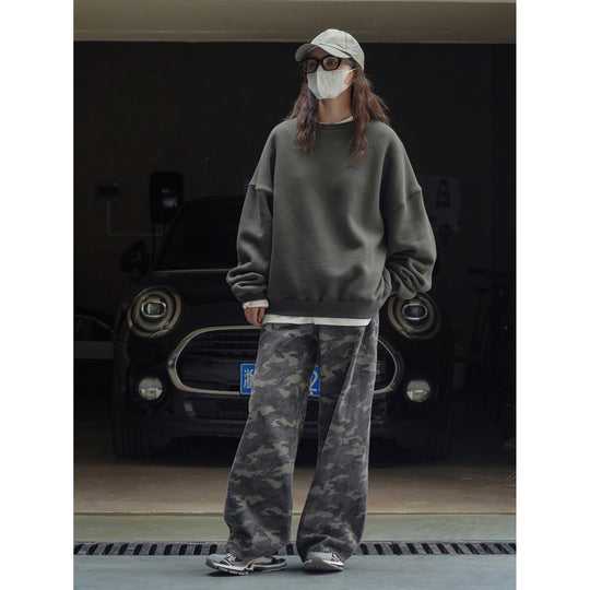 Damen Oversized Sweatshirt mit Rundhalsausschnitt und Relaxed Fit Nord Taschen