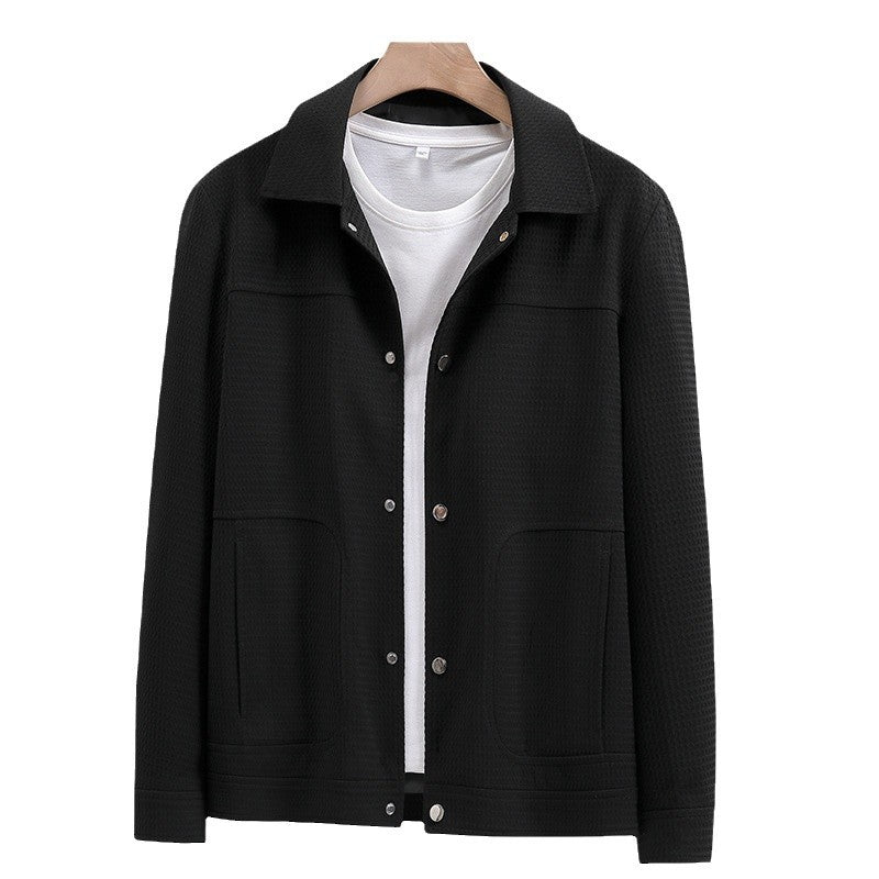 Herren Leichte strukturierte Hemdjacke mit Druckknöpfen und aufgesetzten Taschen Nord Taschen