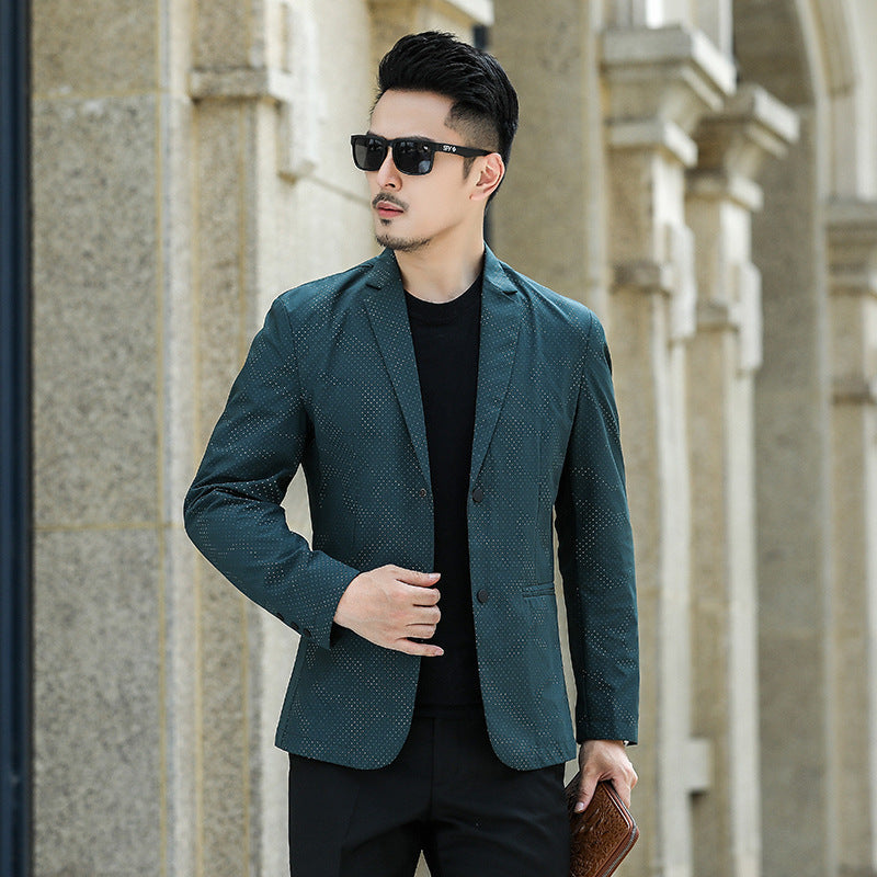 Herren Slim-Fit Sakko mit dezentem Allover‑Punktmuster Nord Taschen