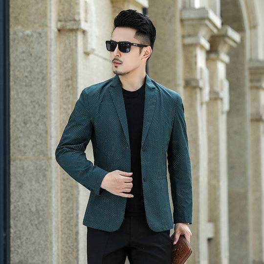 Herren Slim-Fit Sakko mit dezentem Allover‑Punktmuster Nord Taschen