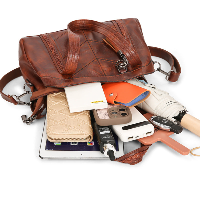 Damen elegante Handtasche mit geflochtenem Design Nord Taschen