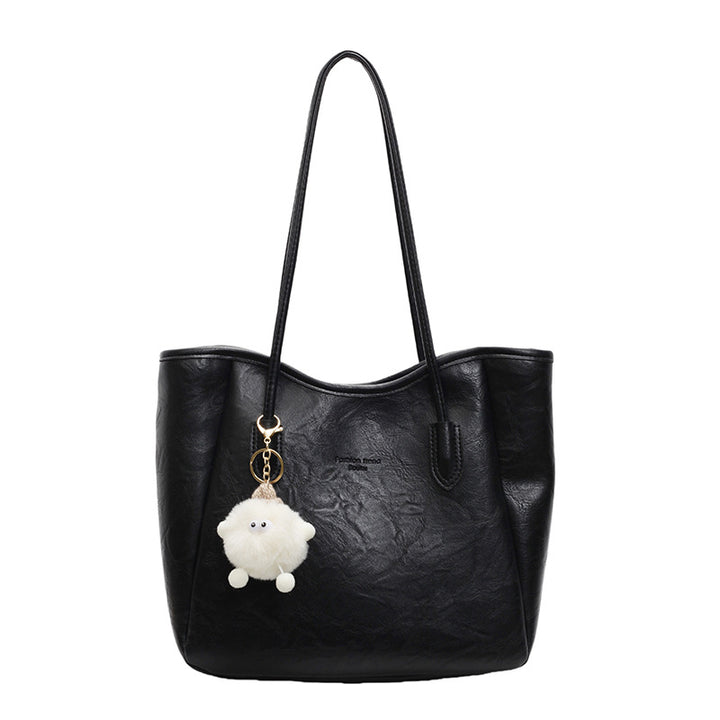 Damen Tote Bag mit verspieltem Kunstfellanhänger Nord Taschen