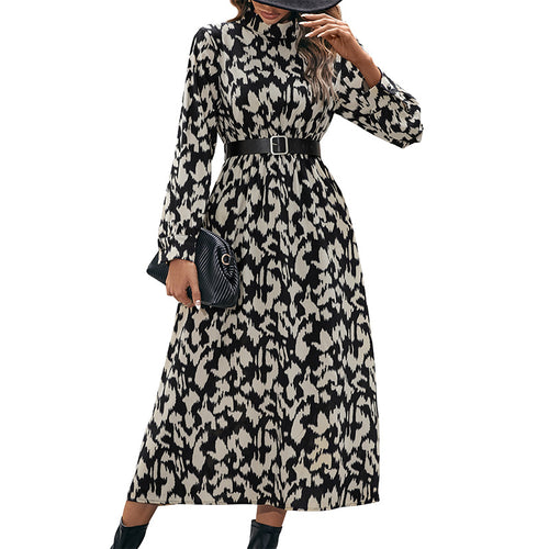 Damen Elegantes Kleid mit Taillengürtel Nord Taschen